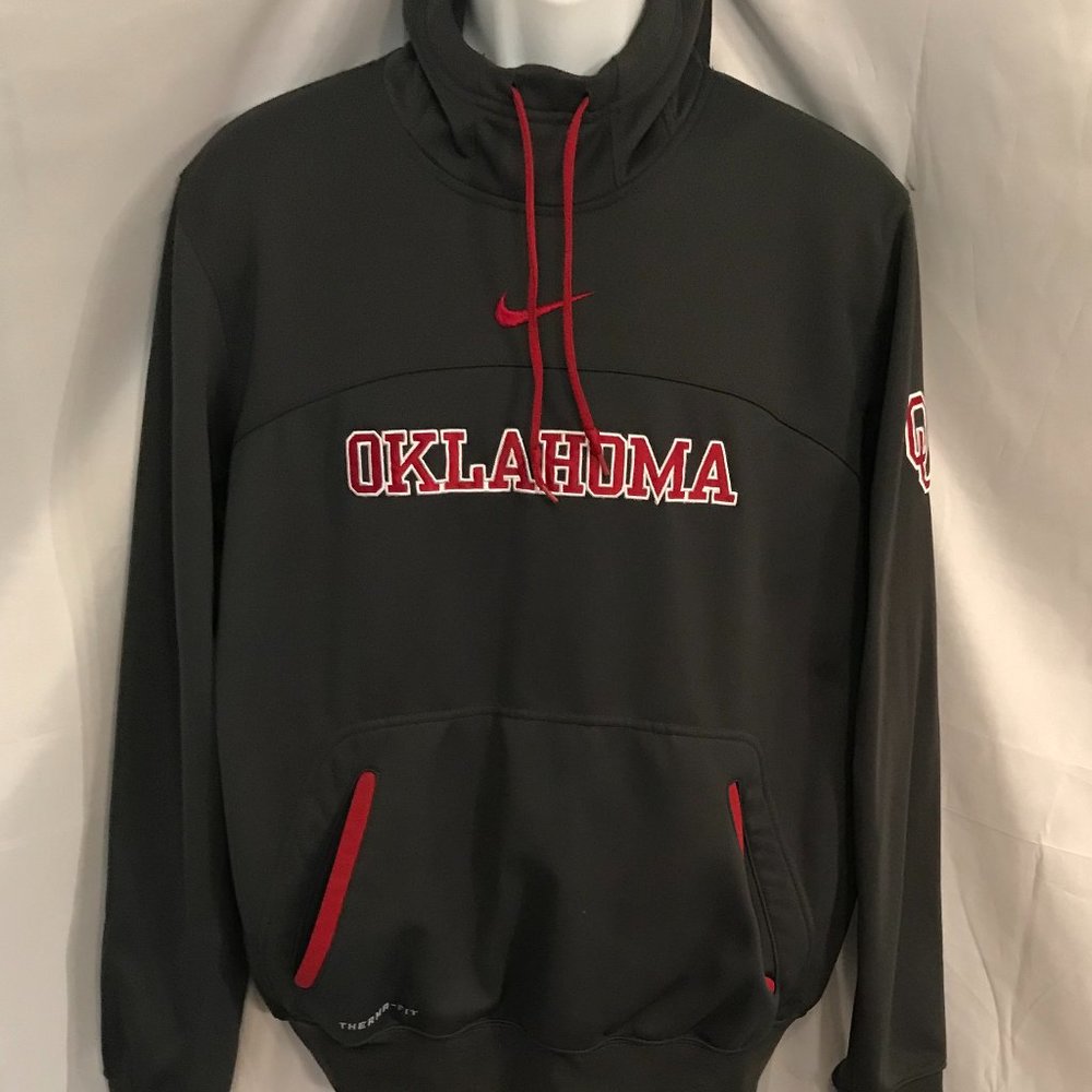 Nike Elite Oklahoma University Therma Fit Activewear Athletic Sport Cut Hoodie - Picture 1 of 7